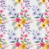 Colorful hand draw flowers seamless pattern. vector
