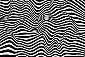 Monochrome wavy surface. Black and white curved lines background design. Trendy wave pattern texture vector